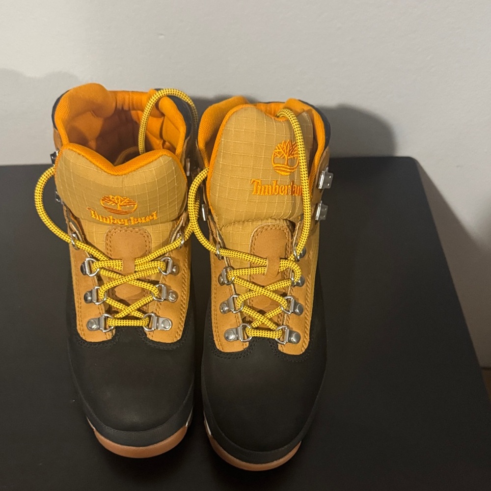 Timberland Black and Orange Hiking Boots